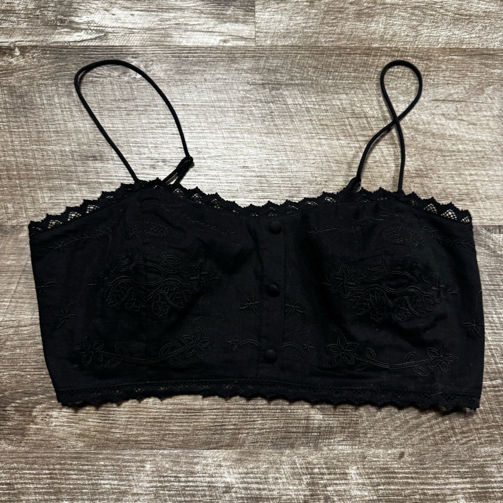 House of Harlow Black Tank Top Crop Top Size Medium